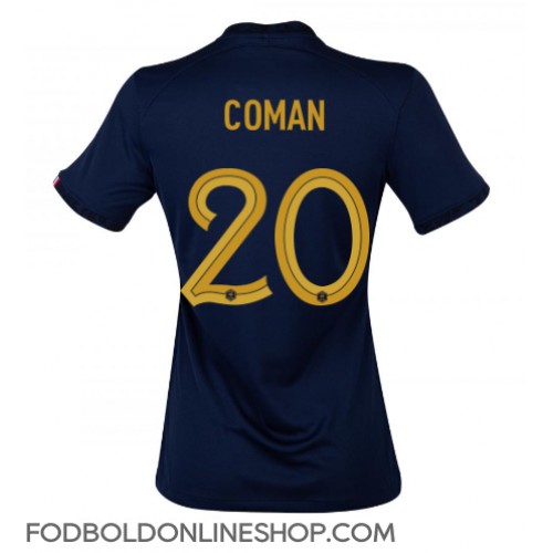 Frankrig Kingsley Coman #20 Hjemmebanetrøje Dame VM 2022 Kortærmet